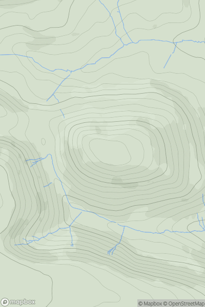 Thumbnail image for Coomb Hill [The River Tees to The Wash] showing contour plot for surrounding peak